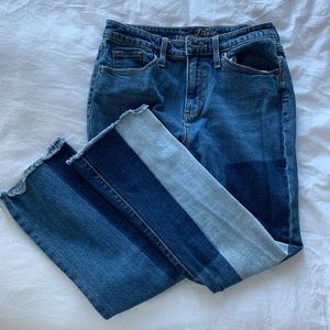 Tri-Color Cropped Jeans